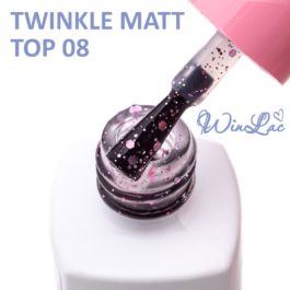 WINLAC, Декоративное топовое покрытие без липкого слоя TWINKLE TOP №08 MATT, 5 МЛ