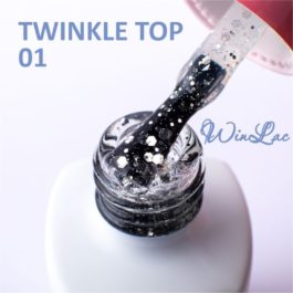 WINLAC, Декоративное топовое покрытие без липкого слоя TWINKLE TOP №01, 5 МЛ